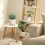 Hopewood Small Artificial Plants Eucalyptus with a Weave Basket Potted Plants for Home Office Desk Farmhouse Indoor Decor
