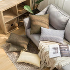 MIULEE Pack of 2 Decorative Burlap Linen Throw Pillow Covers Modern Farmhouse Pillowcases Rustic Woven Textured Cushion Cover for Sofa Couch Bed 24x24 Inch Coffee