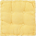 ChezMax Floor Pillow & Cushion, Large Meditation Chair Cushions, Thick Square Seat Pad, Soft Velvet Tufted Seating Pouf for Indoor/Outdoor Yoga Bench Rocking Chair Room Tatami Sofa, Yellow 20" x 20"