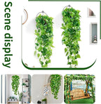 Fake Hanging Plants Vines(2pcs)for Room Decor, Artificial Ivy Greenery Garlands for Home Bedroom Living Aesthetic Kitchen Office Wall Patio Bookshelf,Indoor,Outdoor Farmhouse Decorations(No flowerpot)