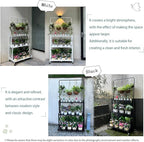 lumizone Foldable 4-Tier Plant Stand Indoor Outdoor Hanging Plant Shelf No Assembly Required Pot Placement Area With Wheels Sturdy Fall Prevention Storage Shelf Flower Pot Stand(4 Tier-White)