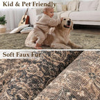 9x12 Brown Area Rug Vintage Living Room Bedroom Washable Carpet Non-Slip Soft Medium Pile Distressed Indoor Large Throw Rug for Dining Room Office