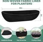 Riare 6 Pack 36 Inch Black Felt Window Box Liners- Fabric Trough Planter Basket Liners Replacement, Non-Woven Hanging Plant Liner for Wall Hanging Basket, Garden Fence Railing (Avoid Bird Nesting)