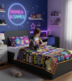 Aipon Anime Ramen Gaming Gamer Blanket 50"x 60", Anime Ramen Lover Gaming Gamer Gifts for Boys Kids Men, Funny Food Game Controller Blankets, Soft Cozy Lightweight Throw Blanket for Girls Women