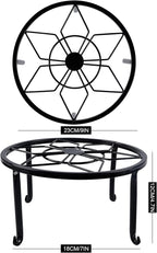 yosager 4 Pack Metal Plant Stands for Flower Pot, Heavy Duty Black Iron Potted Stand Holder, Indoor Outdoor Rustproof Metal Planter Container Round Supports Display Rack for Home & Garden Decor