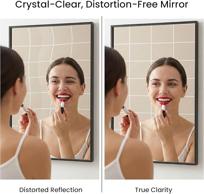 2-Pack 24x36 Matte Black Bathroom Mirror, Deep-Set Metal Frame, Heavy-Duty Rectangular Vanity Mirror for Over Sink, Modern Farmhouse & Industrial Style