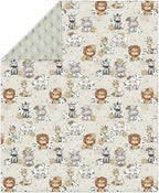 Baby Safari Retro Flowers Baby Blankets for Girl Boy Lion Elephant Giraffe Hippo Soft Mink Dotted Backing Double Layer Swaddle Blanket African Jungle Animal Bed Throw for Infant Toddler Nursery 30x40