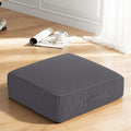 Floor Pillow for Adults, 8" Square Floor Cushions with Washable Cover, Large Corduroy Meditation Pillow, 22 inches Tatami Seat with Handle for Living Room or Yoga, Dark Grey