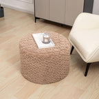 Round Pouf Ottoman 20 x 20 x 14 Inches Boho Poof Home Decor Floor Pouffe Ottoman Foot Rest for Couch Sofa Bean Bag Chairs Living Room Bedroom (Caramel)