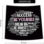 Boqin Quote Tapestry- Be Yourself Tapestries, Inspirational Wall Art, Inspirational Classroom Quotations Wall Hanging Positive Saying for Living Room, Bedroom Decoration, Outdoor - 50 x60 Inches