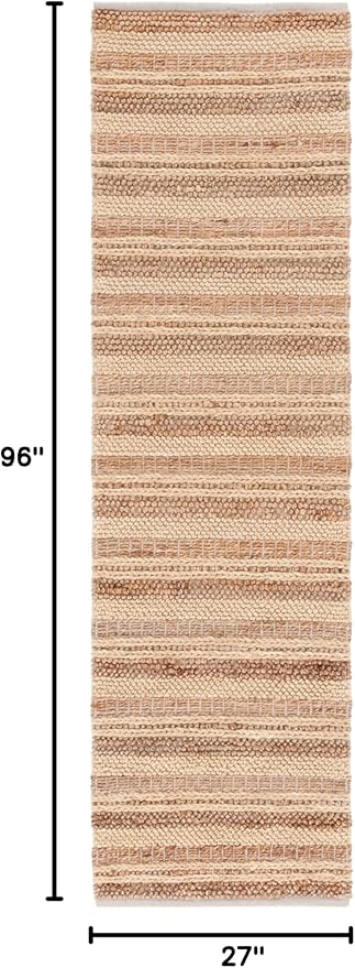SAFAVIEH Natura Collection Runner Rug - 2'3" x 8', Tan & Beige, Western Design, Ideal for High Traffic Areas in Entryway, Kitchen & Bathroom (NAT501A-28)