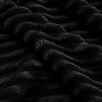 MIULEE Black Throw Blanket 3D Ribbed Jacquard Fleece Flannel Velvet Plush Decorative Bed Blanket (Throw, 50" x 60") - Super Soft, Lightweight, Warm and Cozy for Couch Sofa
