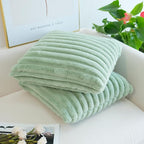 JOJUSIS Pack of 2 Faux Fur Plush Decorative Throw Pillow Covers Couch Cushion Case Soft Pillowcases (Sage Green, 24 x 24-Inch)