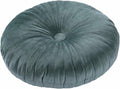 HLOVME Round Pillow Cushion for Couch Velvet Decorative Small Throw Pillow Solid Color for Living Room Bed Floor 13.7”, Green