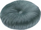 HLOVME Round Pillow Cushion for Couch Velvet Decorative Small Throw Pillow Solid Color for Living Room Bed Floor 13.7”, Green