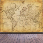 Old World Map Tapestry, Vintage World Map Geographical Distribution Tapestry Wall Hanging, Brown Historical Atlas Educational Poster Classroom Large Tapestries Office Decor 90x70