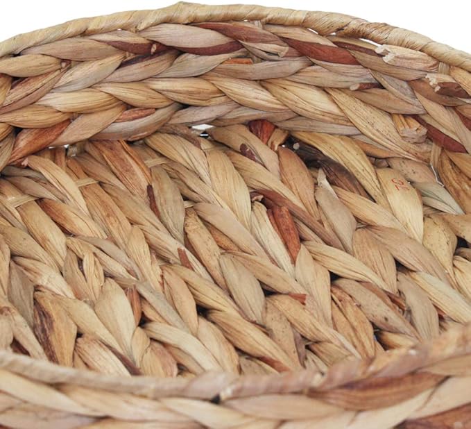 Fruit Tray Weaving by Grass, Round Bins for Vegetable, Arts and Crafts. (Small)
