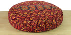 ICC Large Hippie Mandala Round Floor Pillow Cover Ottoman Pouf Cover Daybed Over sized Cotton Cushion Cover with Heavy Duty Zipper Seating Ottoman Poufs Dog-Pets Bed Red/ Yellow Peacock 35" Round