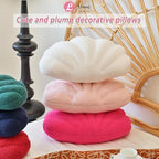 Pink Seashell Throw Pillows, Shell Shaped Throw Pillows, 13 Inch Soft Home Decorative Pillow Plush Cushion for Bed Couch Living Sofa Room Decor Accent Throw Pillow (Dusty Pink, Large-18Inch)