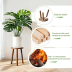 5-Pack Wood Plant Stands Indoor, Single Plant Stand for 6-22 Inch Pots, Mid-Century Modern Plant Stool, Tall Plant Stand for Large Plants Perfect Fit for Living Room, Balcony, Office(Dark Brown)