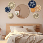 Xuhal 8 Pcs Boho Wall Basket Decor Decorative Bulrush Woven Basket Wall Decor Rustic Farmhouse Hanging Baskets for Kitchen Rustic Home Summer Decorations