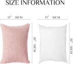 Softalker Throw Pillow Covers 12x20 Inch, Set of 2, Soft Corduroy Boho Stripe Decorative Pillow Cover, Couch Fluffy Pillow Cover for Farmhouse Home Decor Bed Living Room, Pink