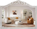 32x42 Inch Ornate Arched Wooden Wall Mirror, Rustic Farmhouse Decorative Mirror for Fireplace, Living Room, Bedroom, Entryway, Bathroom Over Sink