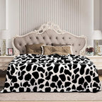 MACEVIA Cow Print California King Blanket for Bed, Flannel Fleece Big Soft Blanket, Huge Blankets 120"x120" Cozy Warm Comfort, Extra Large Plush Giant for Travel Camping 260GSM (Dairy Cow)