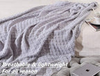 CREVENT Rustic Farmhouse Couch Sofa Throw Blanket for Bedroom Living Room Decoration, Soft Warm Cozy Light Weight for Spring Summer (50''X60'' Light Grey)