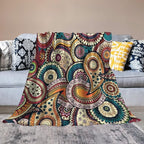 Indian Boho Throw Blanket Mandala Design Colorful Bohemian Floral Paisley Blanket for Sofa Bed Couch Chair Or Dorm 70"x80"