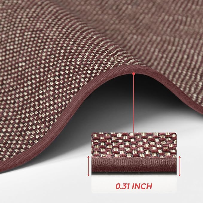 Artoid Mode Washable Non Slip Red Kitchen Rugs and Mats Set of 2, Rubber Backing Absorbent Kitchen Mats for Floor Front of Sink - 17x29 and 17x47 Inch