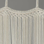 IOWER Macrame Curtain Handmade Ivory 35" W x 74" L, Boho Curtains for Bedroom, Living Room, Doorway, Wedding Backdrop, Macrame Wall Hanging, Apartment, Closet, Arch