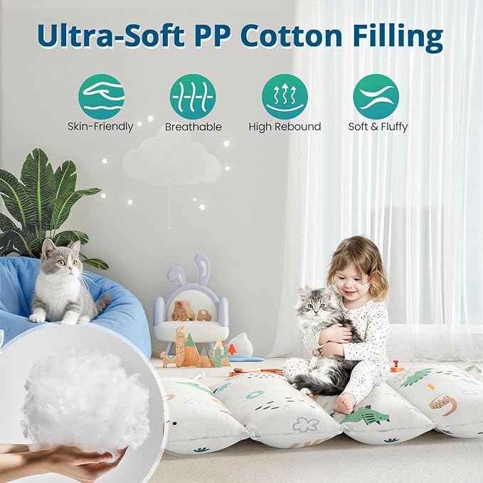 BlueWood Cushion for Climbing Arch, Montessori Philosophy Soft and Non-Slip Pillow for Kids, Pikler Cushion for Reading, Playing, Games, Parties (Dinosaur)