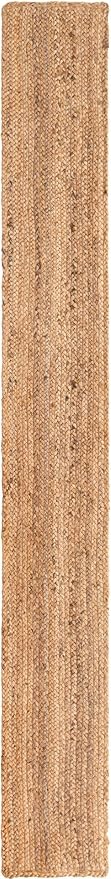 Unique Loom Braided Jute Collection Area Rug - Dhaka (1' 2" x 10' Table Runner, Natural)