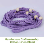 Macrame Plant Hanger, Up to 4-15 inch Pots, Wood Beads Cotton Hanging Planter Holder for Indoor Outdoor Boho Home Decor, 35 Inch, Set of 2 (Purple)