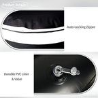 Indoor/Outdoor Inflatable Ottoman D21 x H9 inch, Round Footstool Inflatable Foot Rest Ottoman with Handle, Portable Ottomans Pouf for Patio, Garden, Camping, Home, Cabana Black