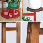 5 Tier Plant Stand Indoor, Tall Wood Corner Plant Shelf for Multiple Plants, Multi-tiered Flower Pot Holder Display Rack for Living Room, Balcony, Patio (Carbonized Brown)