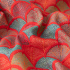 100% Cotton Muslin Blanket Jacquard Rustic Mermaid Fish Scales Quilt, Soft Bed Cover 3 Layers Reversible Bedspread Coverlet Breathable Lightweight Bedding King(98"x94"), No Pillow Sham