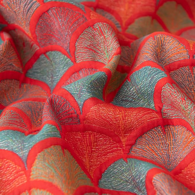 100% Cotton Muslin Blanket Jacquard Rustic Mermaid Fish Scales Quilt, Soft Bed Cover 3 Layers Reversible Bedspread Coverlet Breathable Lightweight Bedding Twin(59"x94"), No Pillow Sham