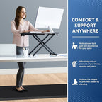 KitchenClouds Kitchen Mat Cushioned Anti Fatigue Rug 22"x72" Water Resistant, Non Slip, Standing and Comfort Desk/Floor Mats for House Sink Office (Black,0.8inch)