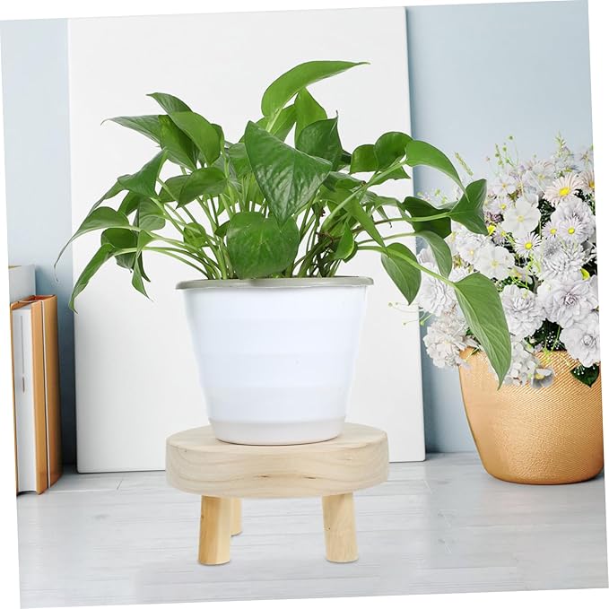 BESPORTBLE Small Plant Storage Rack Wooden Planter Holder Planter Stand for Home Boho Decor Stand