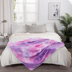 MACEVIA Tie Dye Galaxy Throw Blanket for Couch, Dreamy Purple Starry Sky Blankets and Throws, Cozy Soft Fleece Flannel Plush Blanket for Sofa Bed 260GSM, Suitable for All Seasons (Galaxy, 50"x60")