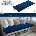 Bench Cushion for Indoor Furniture 42x16 in Velvet Thicken Indoor Window Seat Cushion, Soft Piano Sofa, Entryway Storage, Bay Window Tufted Patio Porch Swing Bench Pad Memory Foam(Royal Blue)
