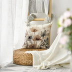 AVOIN colorlife Poppy Flowers Chinoiserie Fall Throw Pillow Cover, 18 x 18 Inch Seasonal Fall Leaves Cushion Case Decoration for Sofa Couch Farmhouse