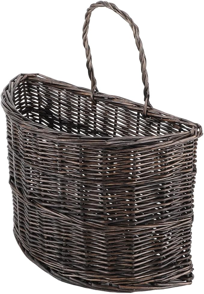 Wicker Wall Hanging Basket, Woven Plants Flowers Basket for Porch Garden Farmhouse Kitchen (Sector)
