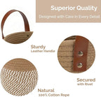 2Pack Natural Jute Hanging Baskets 7 * 8 in, Round Woven Wall Decor & Storage Planter for Plant Decor and Home Organization,Walls Basket for Bedroom, Living Room, Bathroom,Boho Decor (Brown)