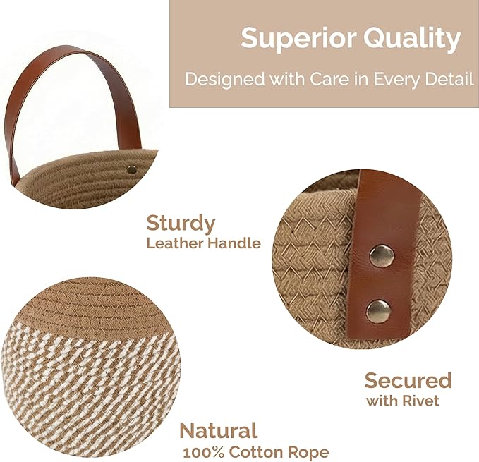 2Pack Natural Jute Hanging Baskets 7 * 8 in, Round Woven Wall Decor & Storage Planter for Plant Decor and Home Organization,Walls Basket for Bedroom, Living Room, Bathroom,Boho Decor (Brown)