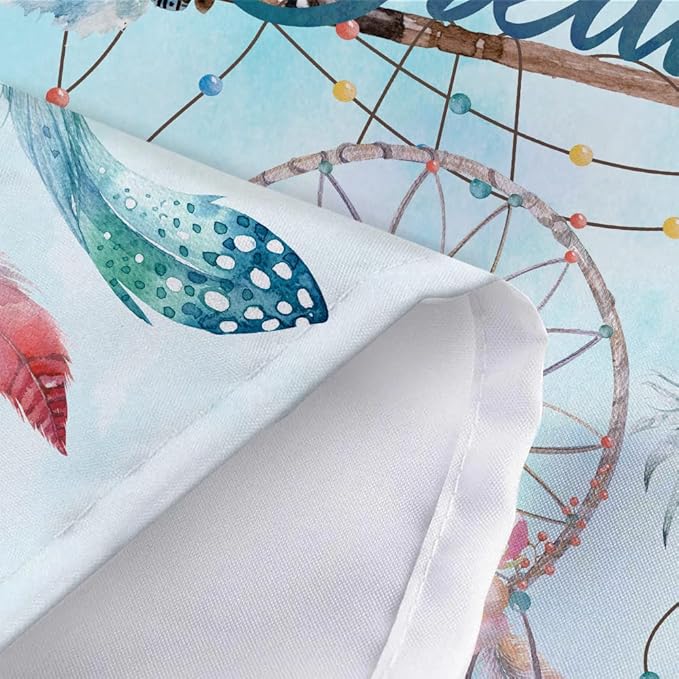 JAWO Dream Catcher Feather Tapestry, Native American Arrow Dreamcatcher Tapestry Wall Hanging for Teen Girl Bedroom, Blue Teal Bohemian Tapestries Living Room College Dorm Home Decor (71W X 60H)