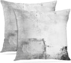 Britimes Throw Pillow Covers Modern Home Art Decor, 20 x 20 Inches Set of 2 Pillow Cases Decorative, Abstract Oil Painting Pillowcases for Bedroom, Living Room, Cushion Couch Sofa, Black White