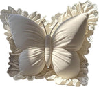 Butterfly Sofa Pillow Animal Floor Reading Pillow Car Cushion (Off White, 50cm)